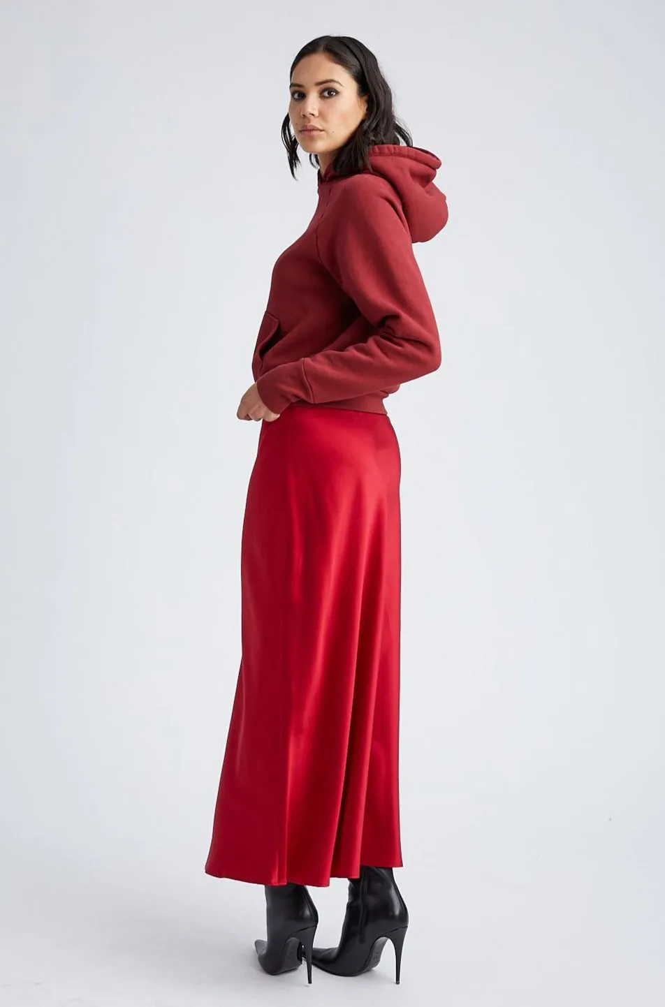 Scarlet Silk Bias Maxi Skirt