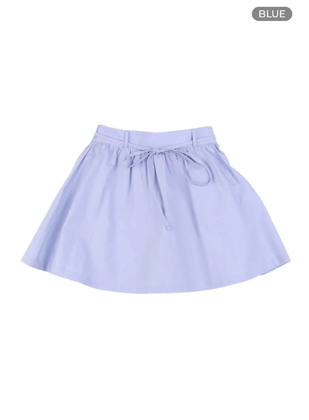 Cotton Mini Skirt with Semi-Shirring - OM420