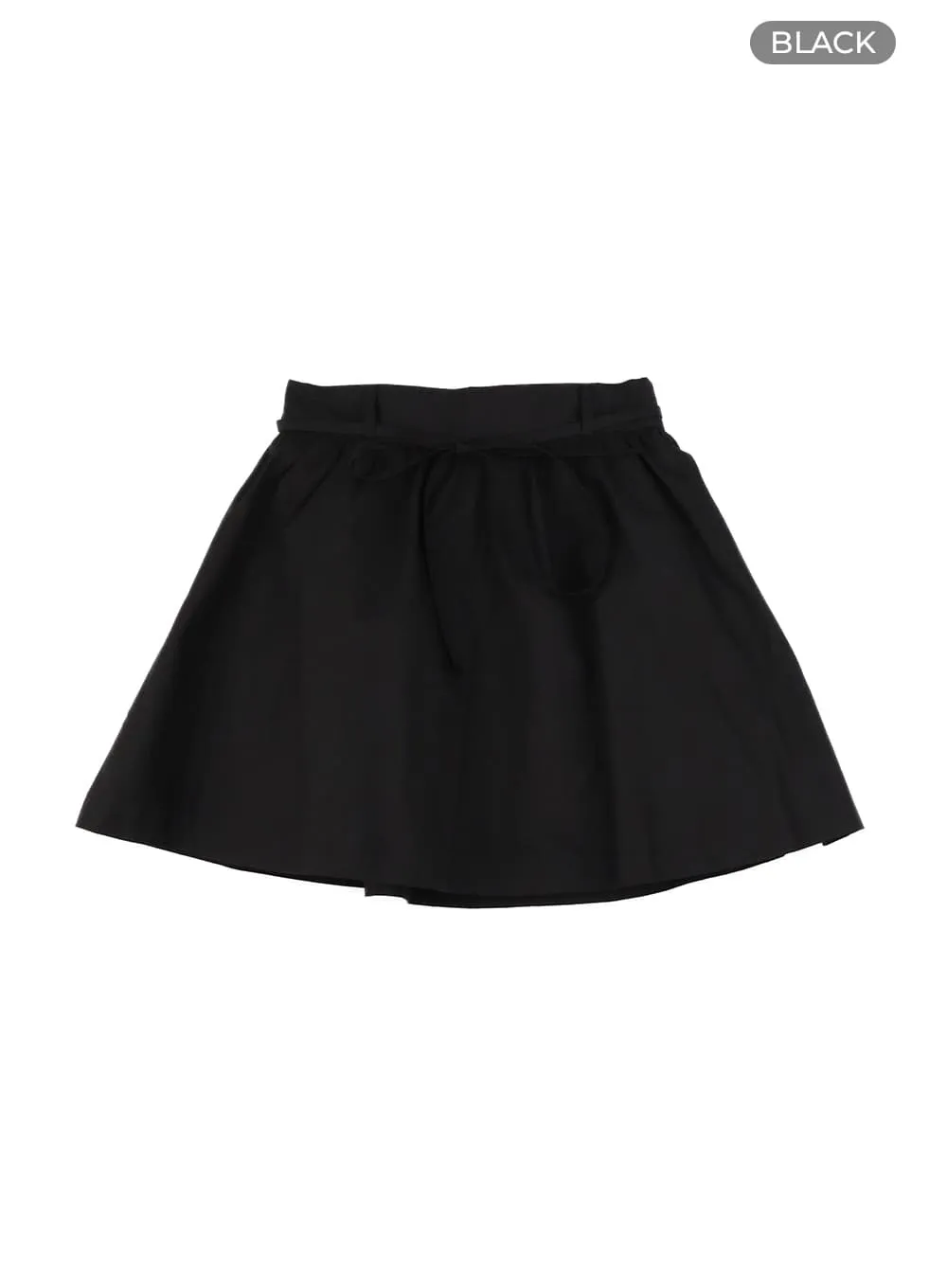 Cotton Mini Skirt with Semi-Shirring - OM420