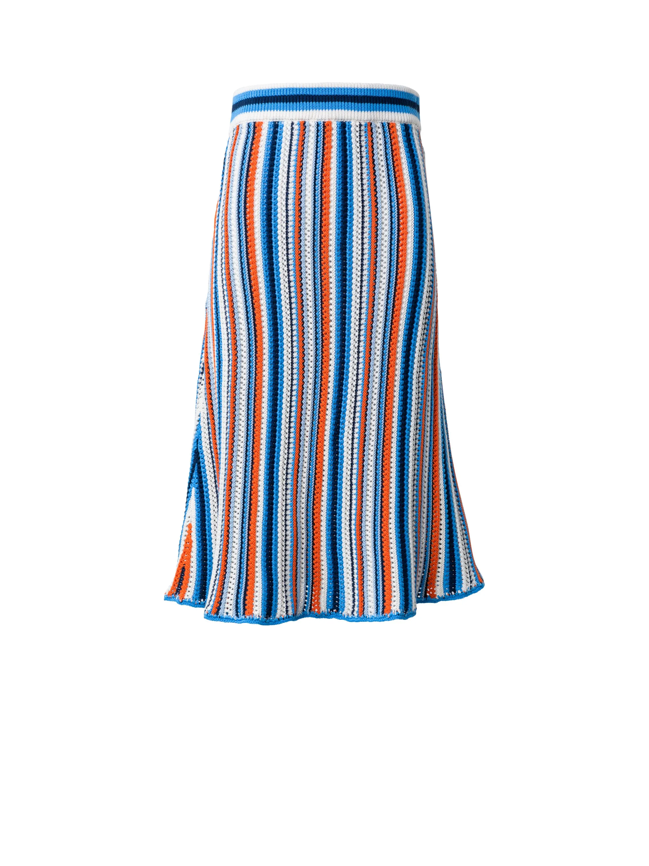 Skirt Suit - Blue/Orange/White