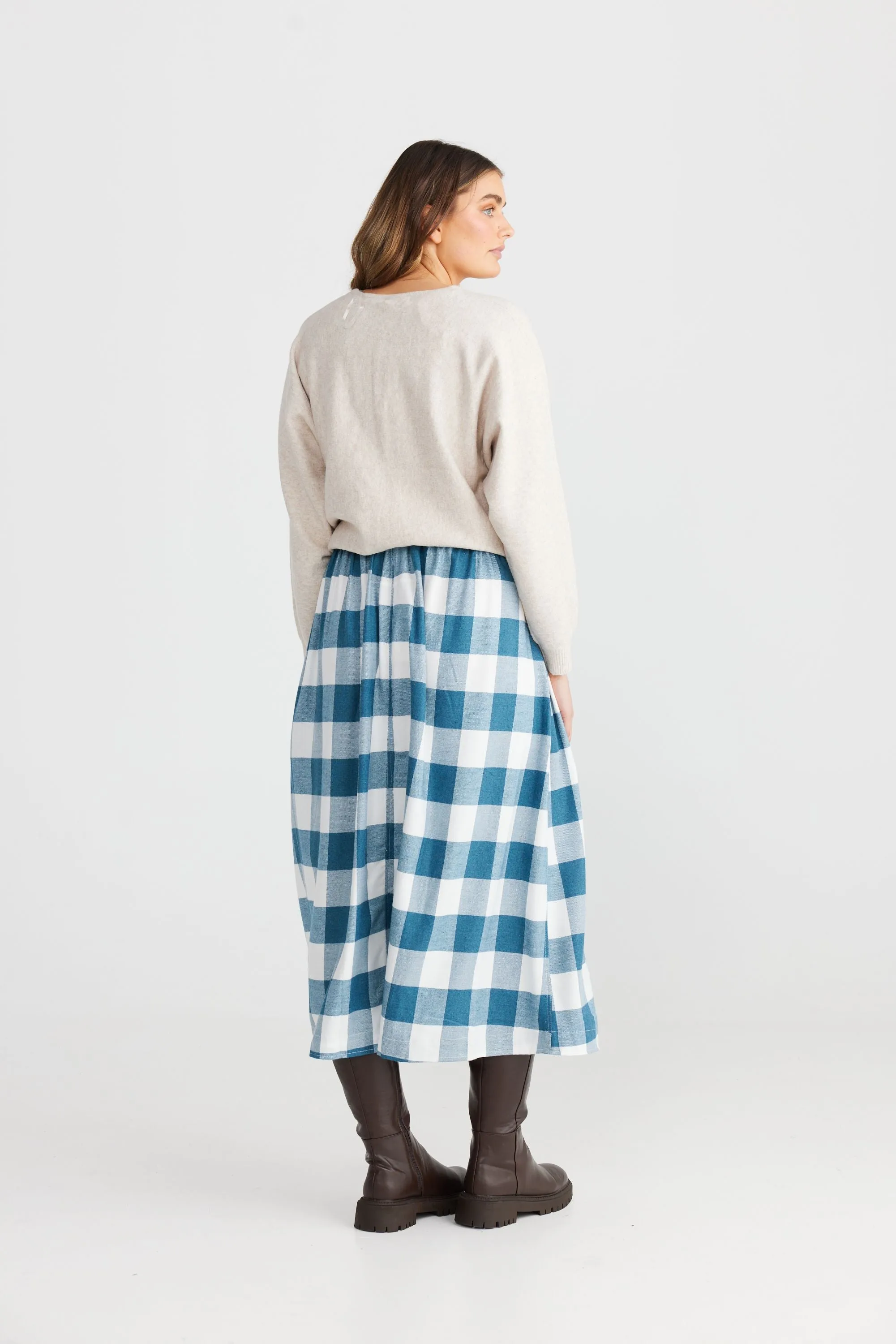 Sofia Skirt (Blue Steel Check)