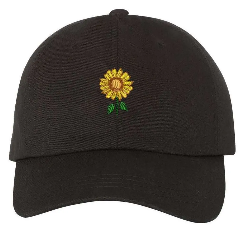 Sunflower Embroidered Baseball Hat