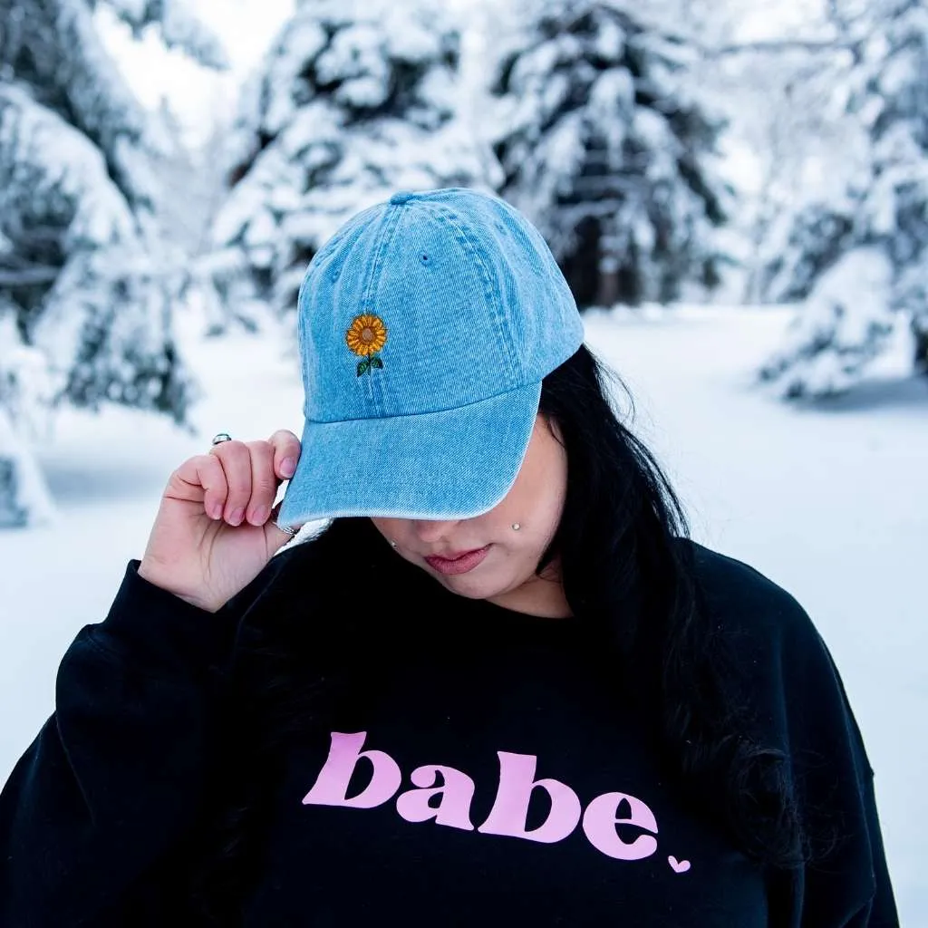 Sunflower Embroidered Baseball Hat