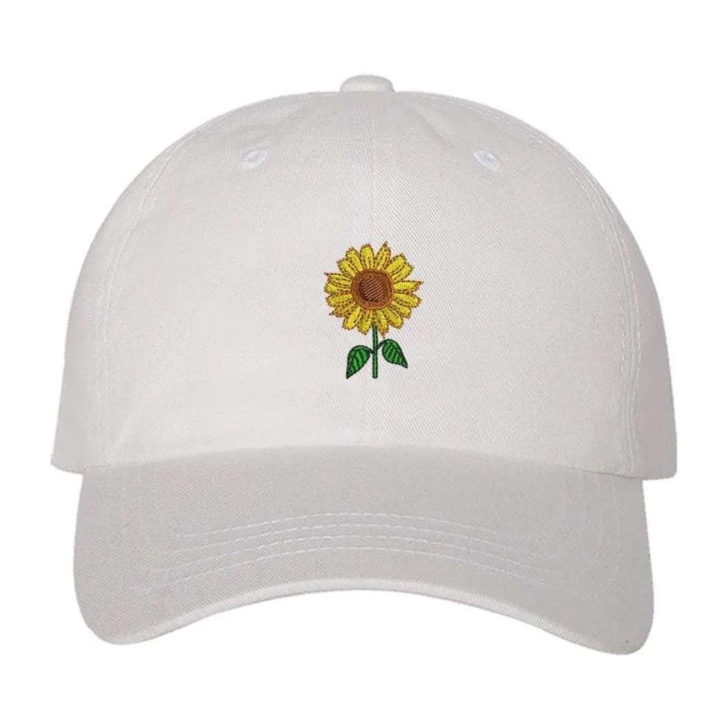 Sunflower Embroidered Baseball Hat