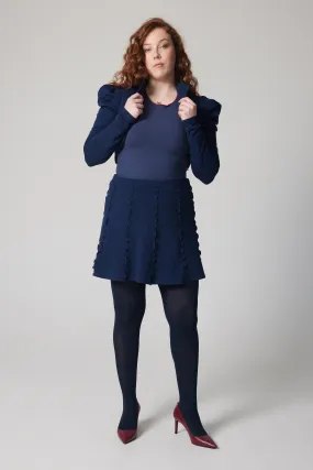 Ten Panel Mini Skirt - Navy