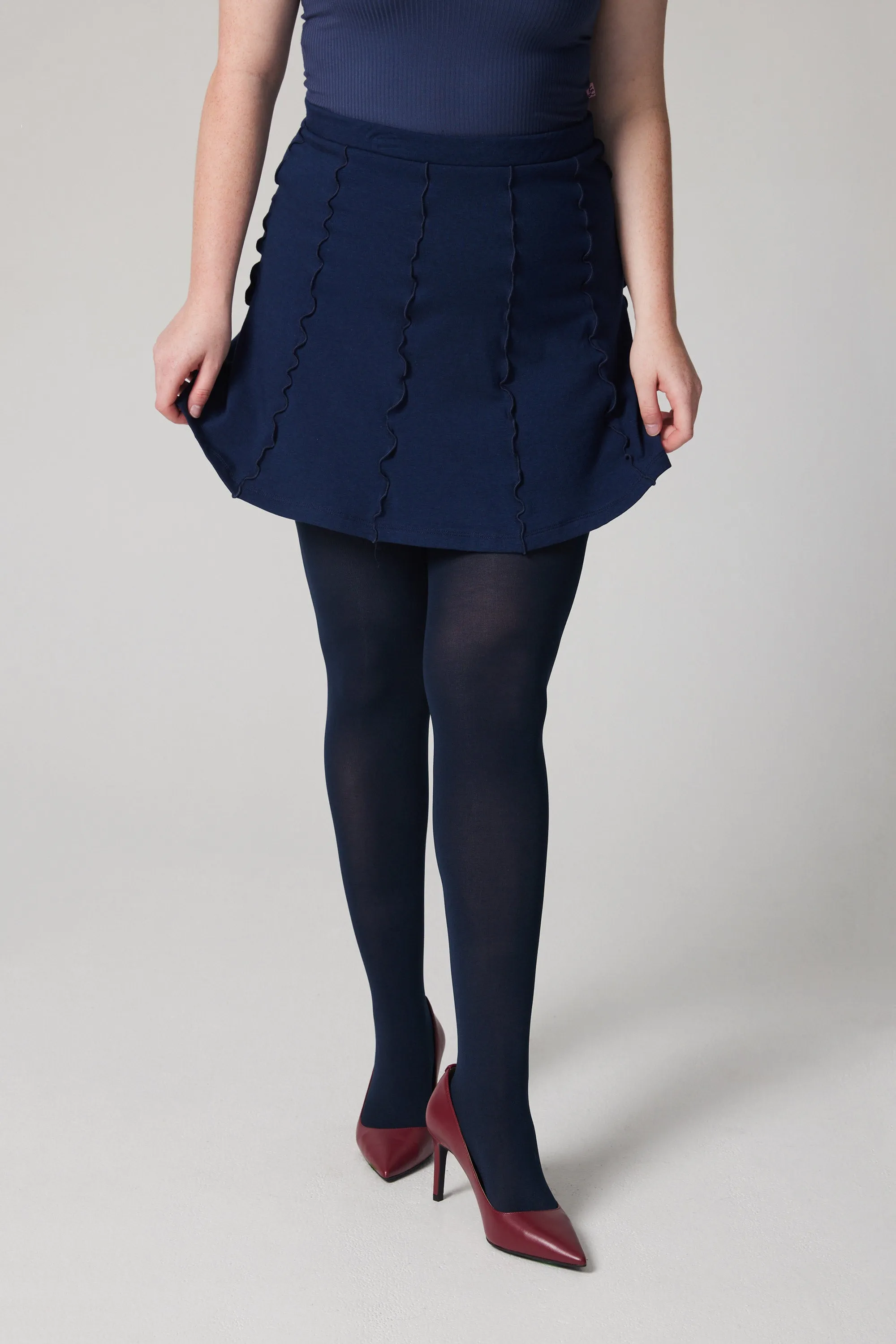 Ten Panel Mini Skirt - Navy