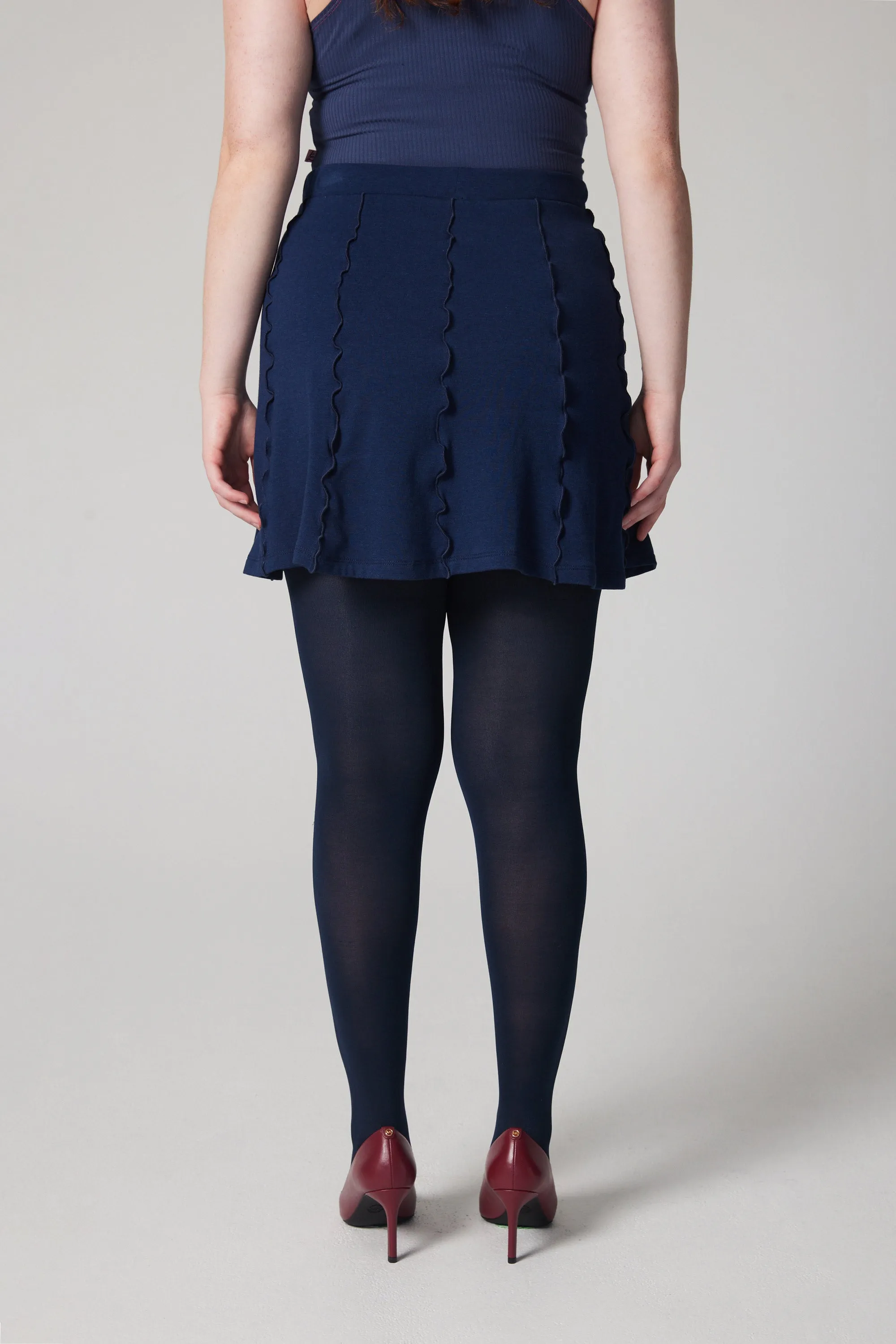 Ten Panel Mini Skirt - Navy