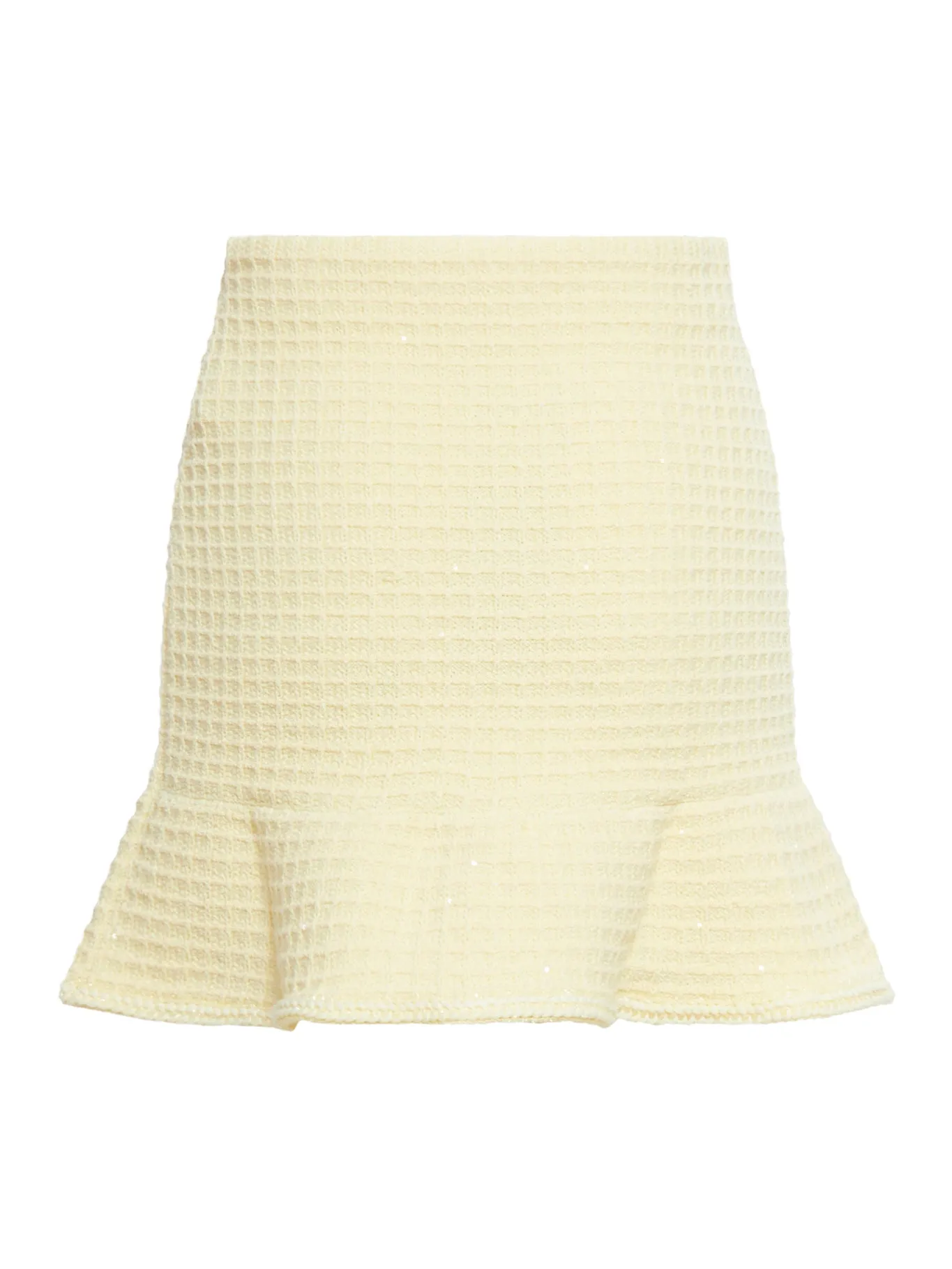 YELLOW TEXTURED KNIT SKIRT